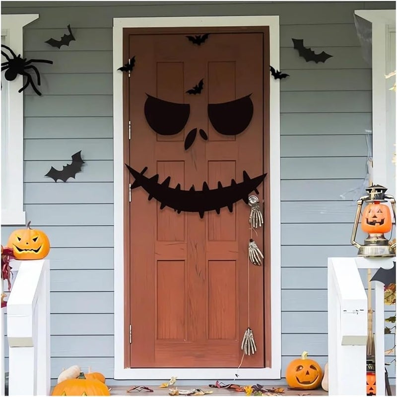 Black Ghost Window Clings 8pcs Halloween Door Wall Sticker Decoration Pumpkin Witch - Image 4